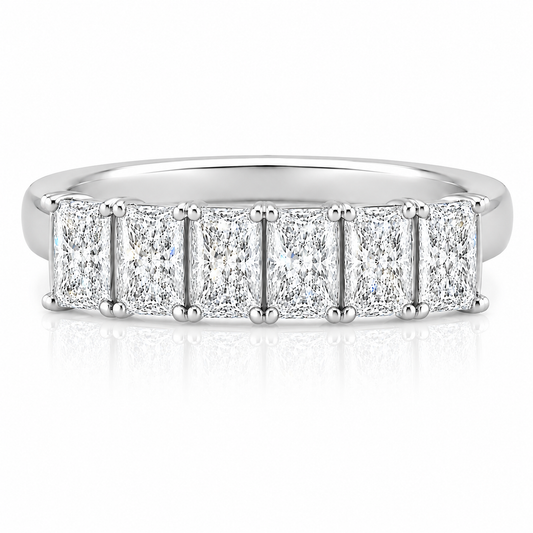 14k White Gold Lab Grown Radiant Diamond Band 3.50ctw