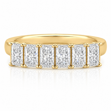 14k Yellow Gold Lab Grown Radiant Diamond Band 3.50ctw