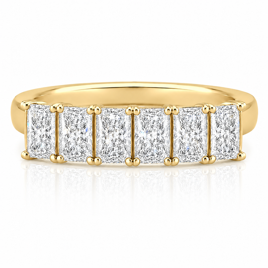 14k Yellow Gold Lab Grown Radiant Diamond Band 3.50ctw