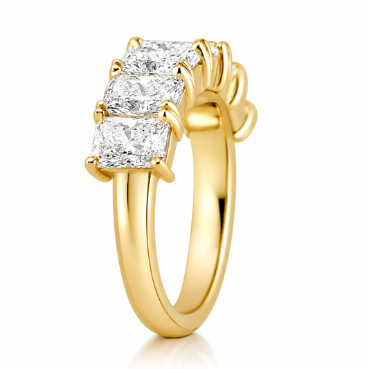 14k Yellow Gold Lab Grown Radiant Diamond Band 3.50ctw