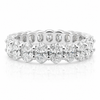 14k White Gold Lab Grown Oval Diamond Eternity Band 7.00ctw