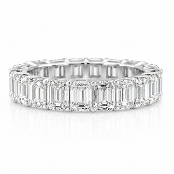 14k White Gold Lab Grown Emerald Diamond Eternity Band 7.00ctw