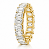 14k Yellow Gold Lab Grown Emerald Diamond Eternity Band 7.00ctw