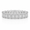 14k White Gold Lab Grown Emerald Diamond Eternity Band 5.50ctw