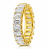 14k Yellow Gold Lab Grown Emerald Diamond Eternity Band 5.50ctw