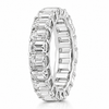 14k White Gold Lab Grown Emerald Diamond Eternity Band 7.00ctw
