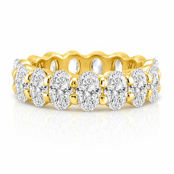 14k Yellow Gold Lab Grown Oval Diamond Eternity Band 8.00ctw