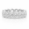 14k White Gold Lab Grown Oval Diamond Eternity Band 8.00ctw