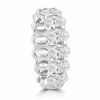 14k White Gold Lab Grown Oval Diamond Eternity Band 8.00ctw