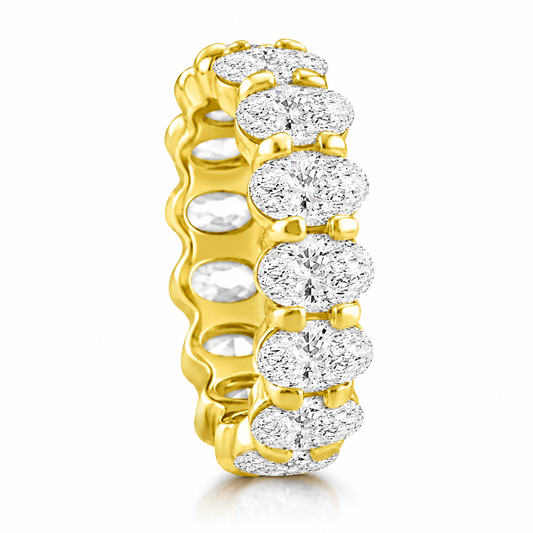 14k Yellow Gold Lab Grown Oval Diamond Eternity Band 8.00ctw