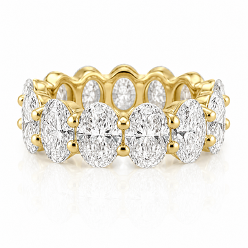 14k Yellow Gold Lab Grown Oval Diamond Eternity Band 9.00ctw