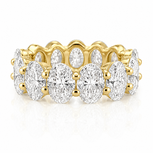 14k Yellow Gold Lab Grown Oval Diamond Eternity Band 9.00ctw