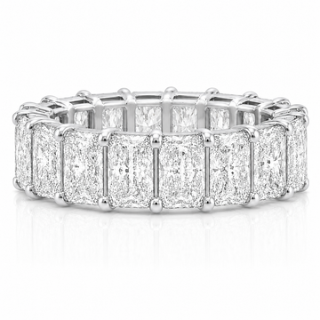 14k White Gold Lab Grown Radiant Diamond Eternity Band 8.50ctw
