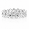 14k White Gold Lab Grown Oval Diamond Eternity Band 5.50ctw