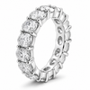 14k White Gold Lab Grown Oval Diamond Eternity Band 5.50ctw