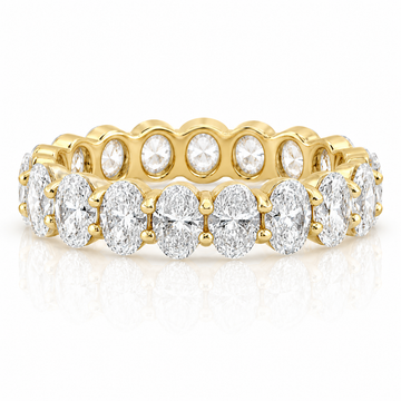 14k Yellow Gold Lab Grown Oval Diamond Eternity Band 4.50ctw