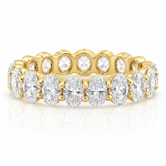 14k Yellow Gold Lab Grown Oval Diamond Eternity Band 4.50ctw