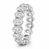 14k White Gold Lab Grown Oval Diamond Eternity Band 4.50ctw