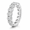 14k White Gold Lab Grown Oval Diamond Eternity Band 7.00ctw
