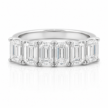 18k White Gold Lab Grown Emerald Diamond Band 3.25ctw