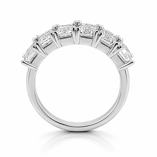 18k White Gold Lab Grown Emerald Diamond Band 3.25ctw