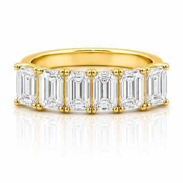 18k Yellow Gold Lab Grown Emerald Diamond Band 3.25ctw