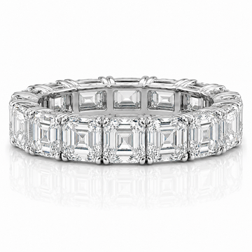 14k White Gold Lab Grown Asscher Diamond Eternity Band 8.00ctw