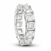 14k White Gold Lab Grown Asscher Diamond Eternity Band 8.00ctw