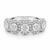 14k White Gold Lab Grown Five Stone Round Diamond Halo Band 1.75ctw