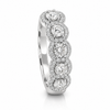 18k White Gold Five Stone Round Diamond Halo Band 1.75ctw