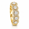 18k Yellow Gold Five Stone Round Diamond Halo Band 1.75ctw