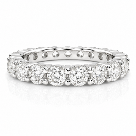 14k White Gold Lab Grown Round Diamond Eternity Band 3.50ctw