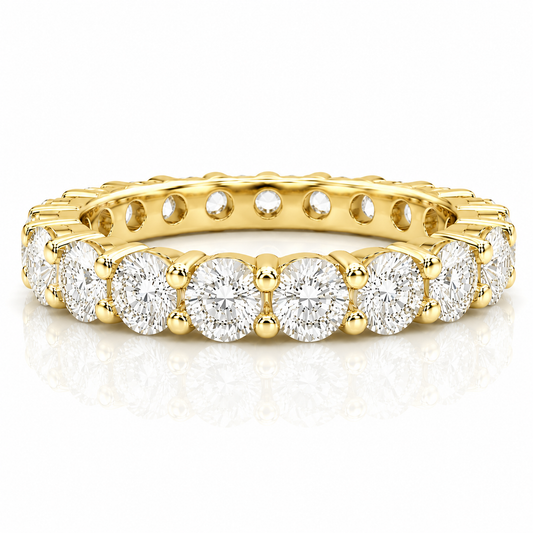 14k Yellow Gold Lab Grown Round Diamond Eternity Band 3.50ctw