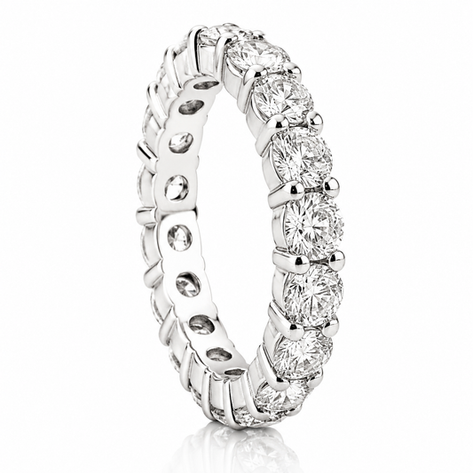 14k White Gold Lab Grown Round Diamond Eternity Band 3.50ctw