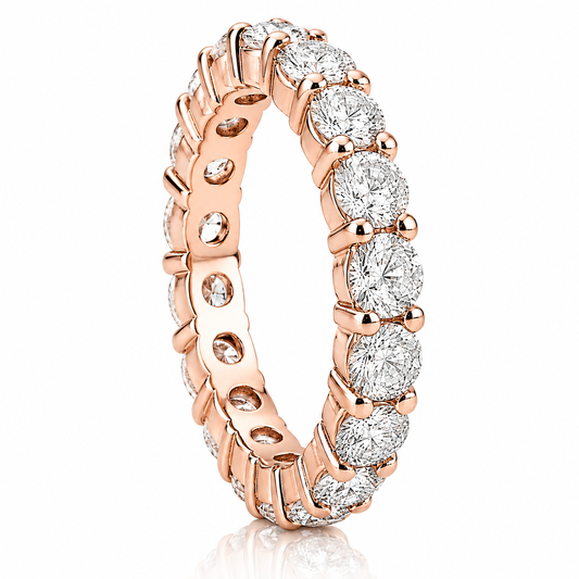 14k Rose Gold Lab Grown Round Diamond Eternity Band 3.50ctw