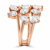 14k Rose Gold Alternating Lab Grown Pear Diamond Three Row Wrap Ring 3.50ctw