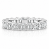 14k White Gold Lab Grown Princess Diamond Eternity Band 3.50ctw