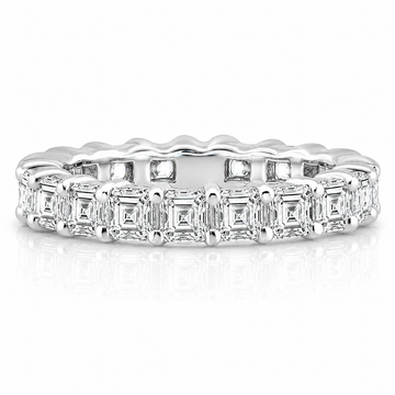 14k White Gold Lab Grown Princess Diamond Eternity Band 3.50ctw