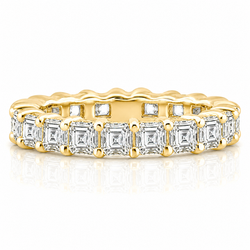 14k Yellow Gold Lab Grown Princess Diamond Eternity Band 3.50ctw