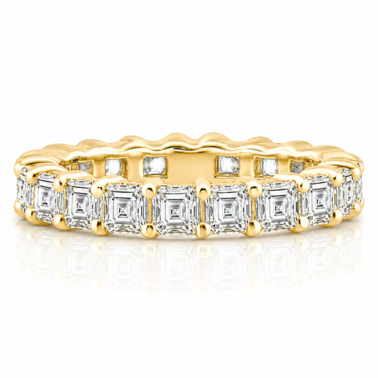 14k Yellow Gold Lab Grown Princess Diamond Eternity Band 3.50ctw