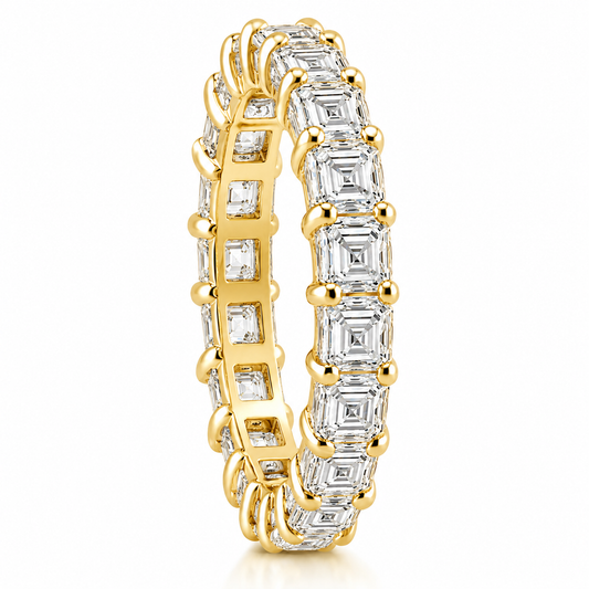 14k Yellow Gold Lab Grown Princess Diamond Eternity Band 3.50ctw