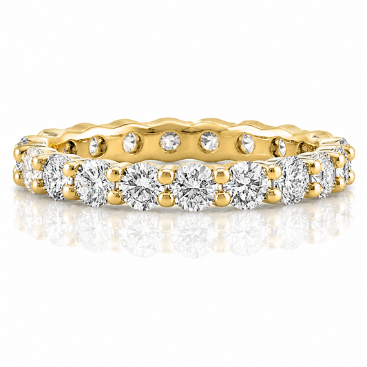 14k Yellow Gold Lab Grown Round Diamond Eternity Band 2.50ctw