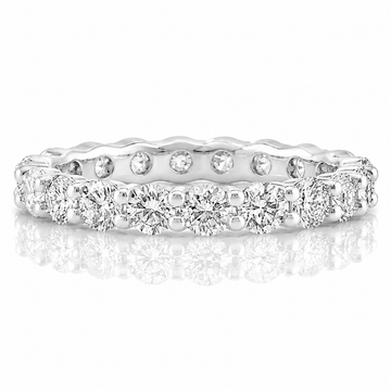 14k White Gold Lab Grown Round Diamond Eternity Band 2.50ctw