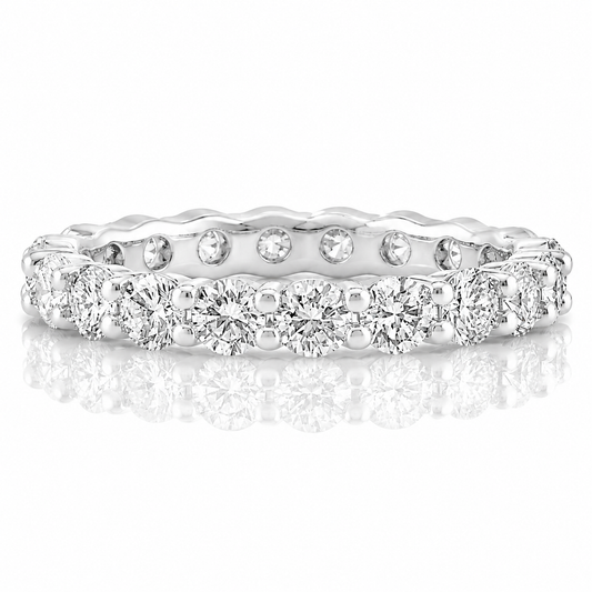 14k White Gold Lab Grown Round Diamond Eternity Band 2.50ctw