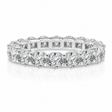 14k White Gold Lab Grown Round Diamond Eternity Band 3.00ctw
