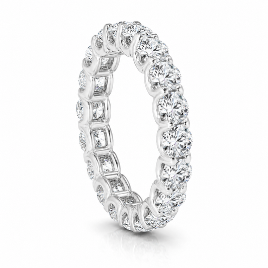 14k White Gold Lab Grown Round Diamond Eternity Band 3.00ctw