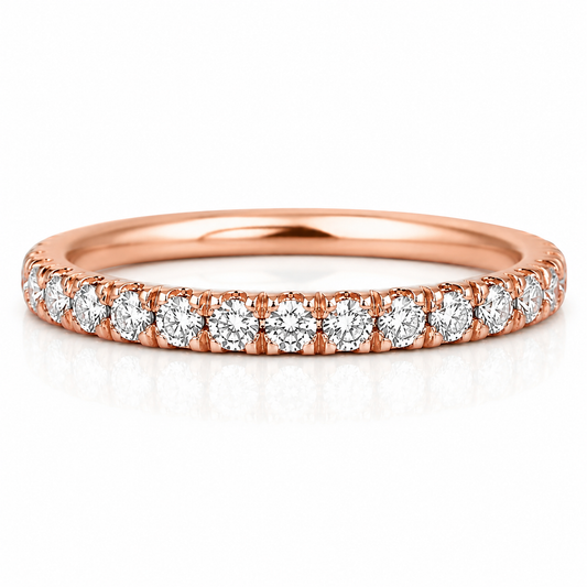 14k Rose Gold Lab Grown Round Diamond Eternity Band 1.00ctw