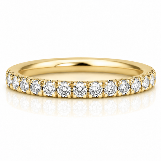 14k Yellow Gold Lab Grown Round Diamond Eternity Band 1.00ctw