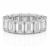 14k White Gold Lab Grown Emerald Diamond Eternity Band 9.00ctw