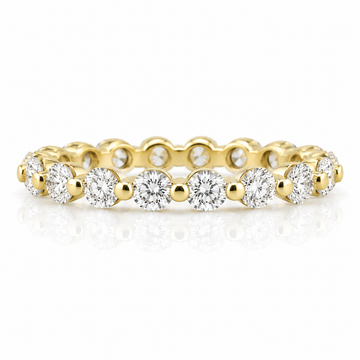 14k Yellow Gold Lab Grown Round Diamond Eternity Band 2.00ctw